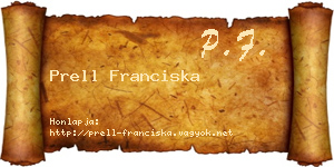 Prell Franciska névjegykártya